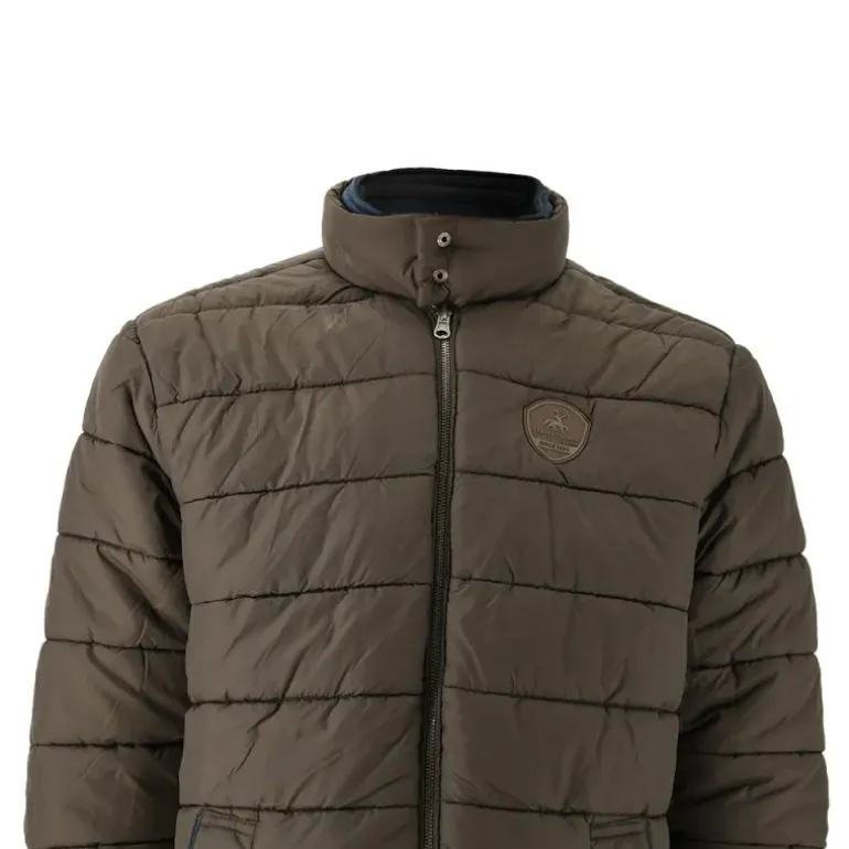 Parka réversible col montant polyester marron/bleu marine M à 2XL