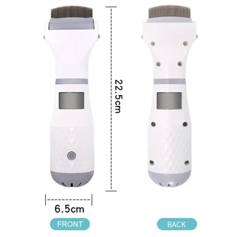 Peigne électrique anti-poux autonomie 4-6h LED 3 niveaux silencieux
