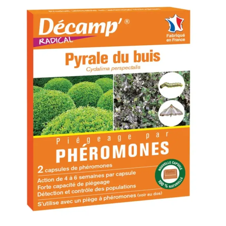 Phéromones Anti-Pyrale du Buis - 2 Capsules Piège à Phéromones - Efficacité 4 à 6 Semaines