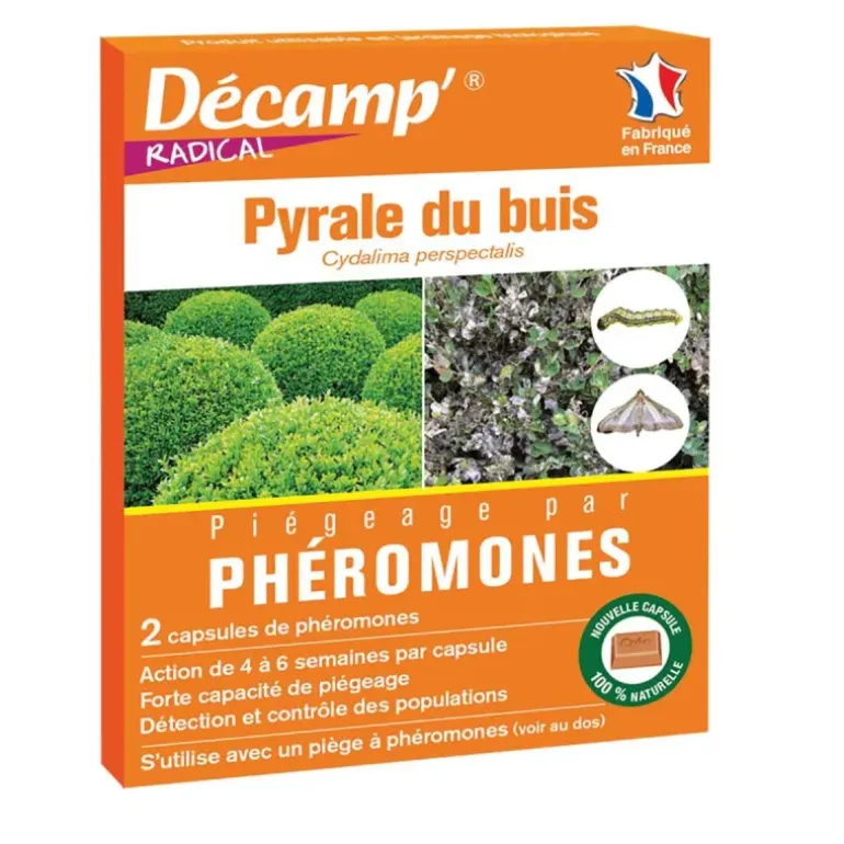 Phéromones Anti-Pyrale du Buis - 2 Capsules Piège à Phéromones - Efficacité 4 à 6 Semaines