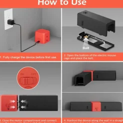 Piège à rongeurs d'angle électrique USB - 2 tunnels - 2000V
