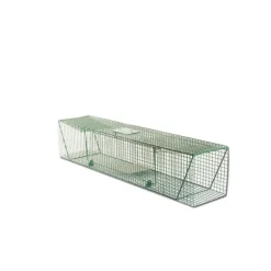 Piège à trappes type US 2 entrées maille acier vert 125x26x26cm