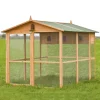 Pigeonnier bois 3 cases avec volière galvanisée – 130 x 160 cm