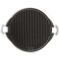 Plancha ronde barbecue réversible fonte émaillée Ø43cm 6-8 pers