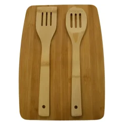 Planche à découper bambou 33 x 23 x 1 cm 2 spatules