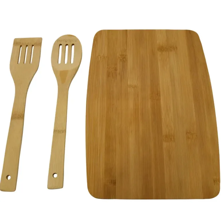 Planche à découper bambou 33 x 23 x 1 cm 2 spatules