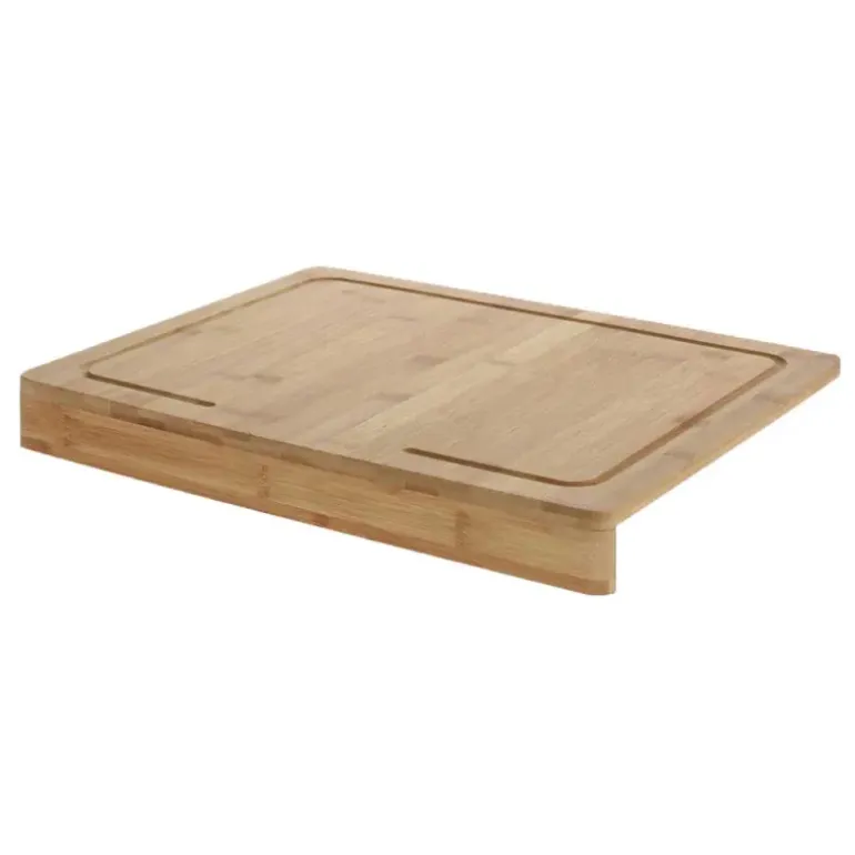 Planche à Découper en Bambou Naturel avec Rebord Antiglisse 45 cm