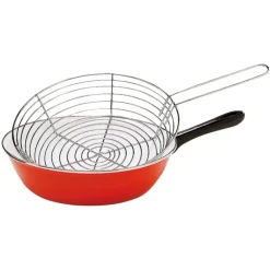 Poêle à friture 26 cm avec panier égouttoir en acier