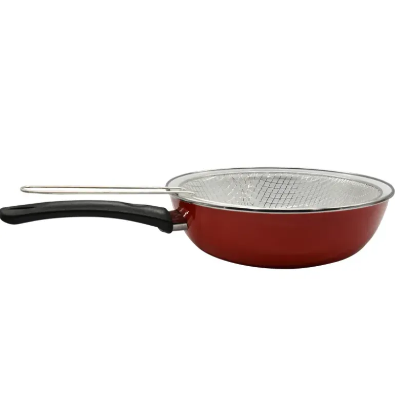 Poêle à friture 26 cm avec panier égouttoir en acier