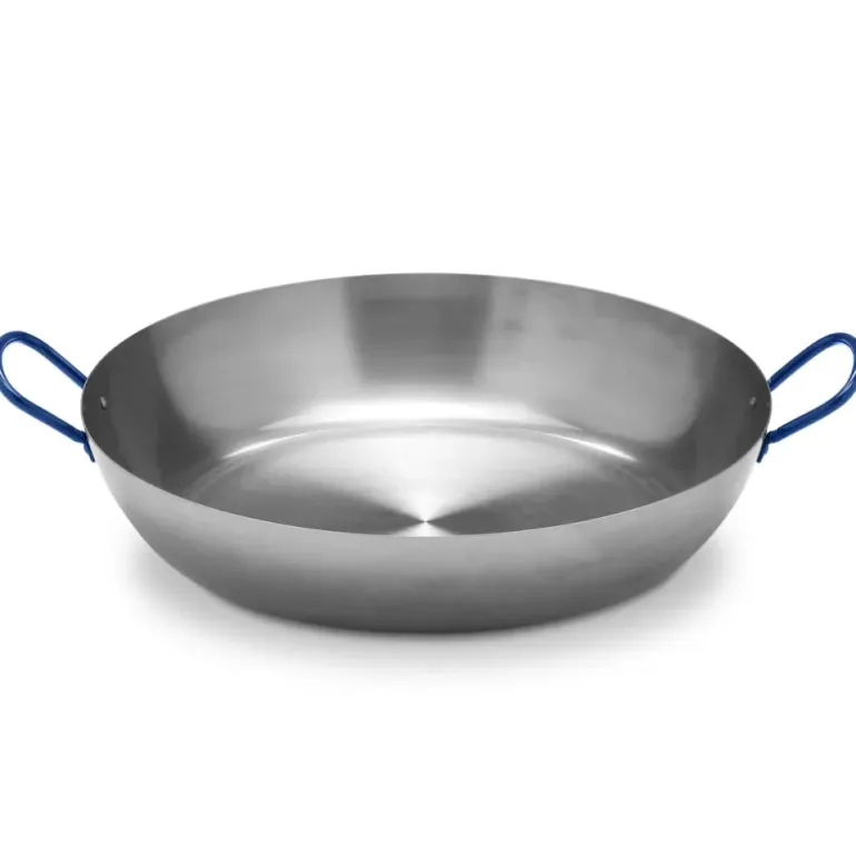 Poêle Lyonnaise polie avec anses Acier poli 40cm