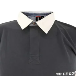 Polo FAST manches longues col classique coton bleu marine M à 3XL