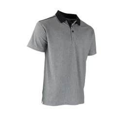Polo Homme LMA® Gris Chiné - Manches Courtes - Col Chemise
