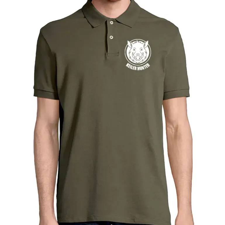 Polo Keiler Hunter kaki 100% coton manches courtes logo 3