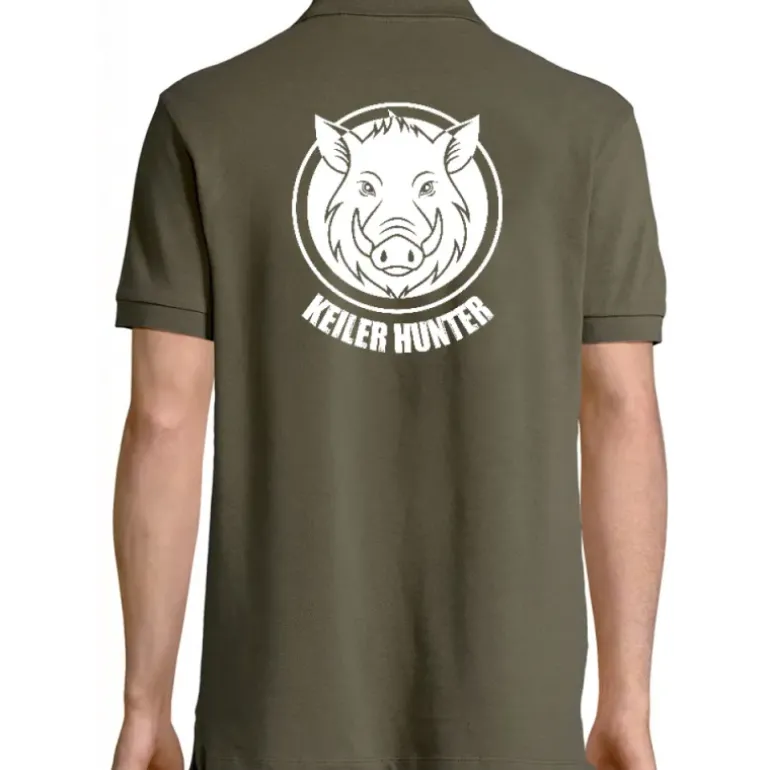 Polo Keiler Hunter kaki 100% coton manches courtes logo 3
