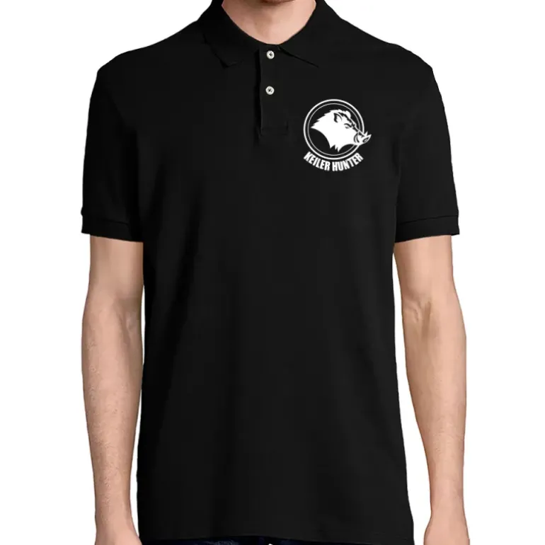 Polo Keiler Hunter noir manches courtes logo 2
