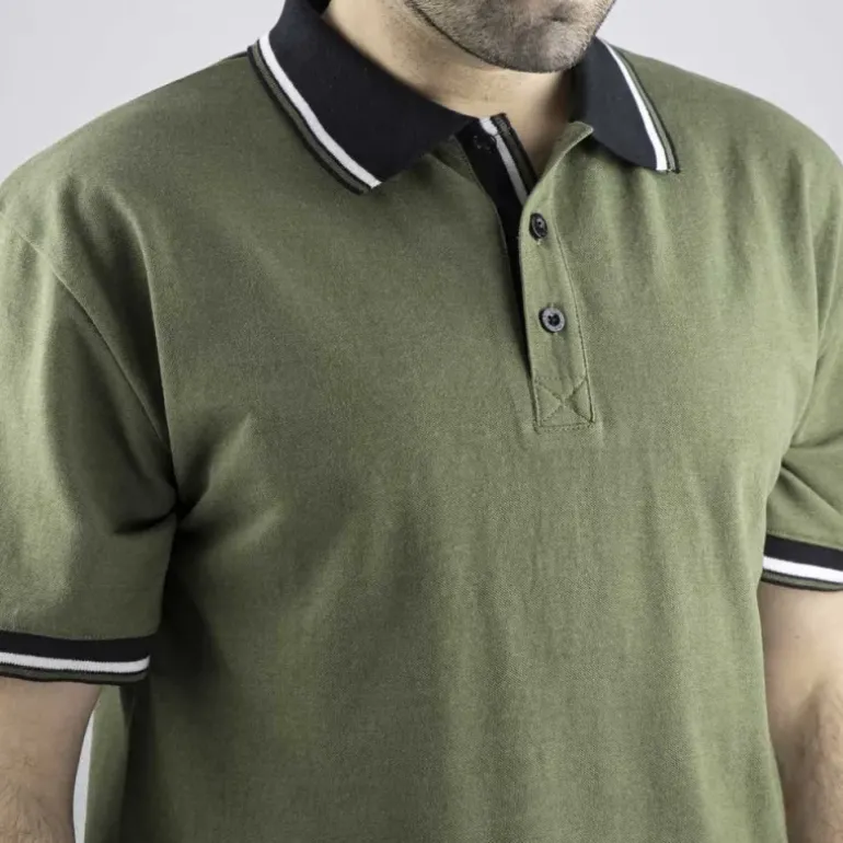 Polo manche courtes Lewis élégant coton polyester vert S à 3XL