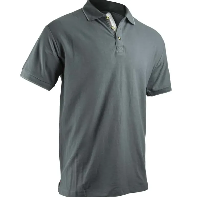Polo Tonique coupe ajustée col rond coton gris nuit M à 3XL