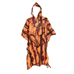 Poncho imperméable polyester enduit orange taille unique