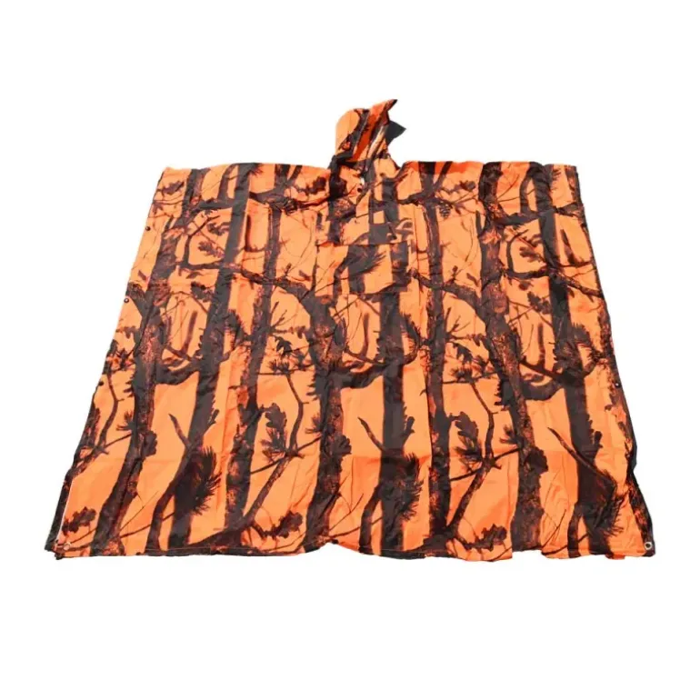 Poncho imperméable polyester enduit orange taille unique