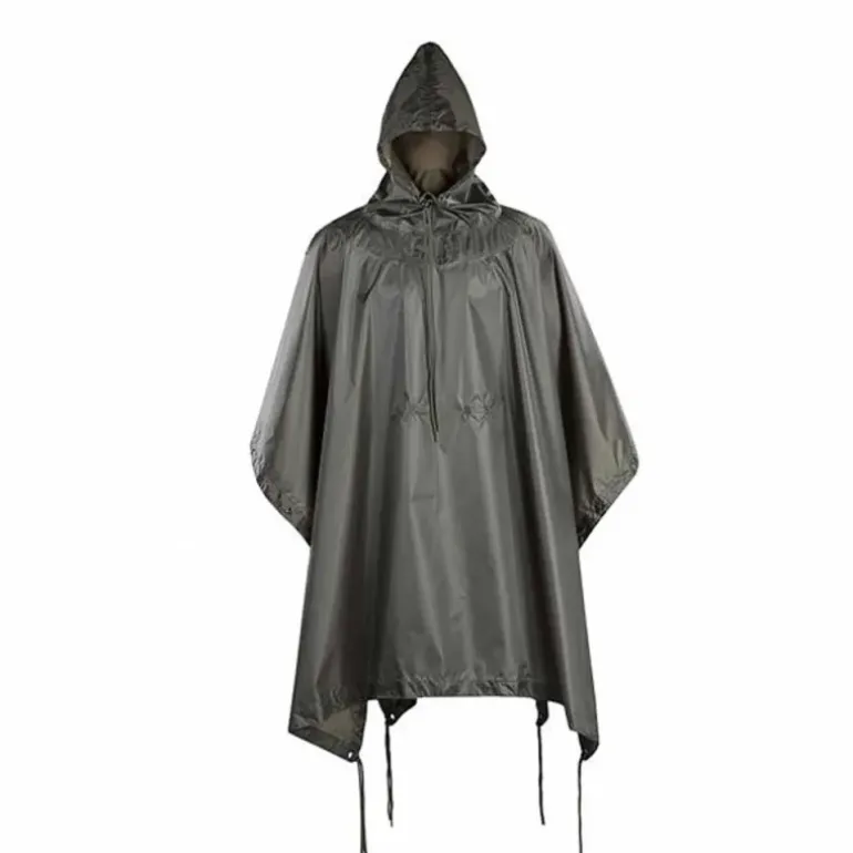 Poncho unisexe imperméable Kaki Taille unique - Protection pluie