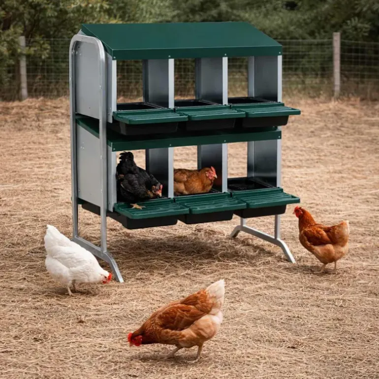 Pondoir poule pro vertical galvanisé 6 nids