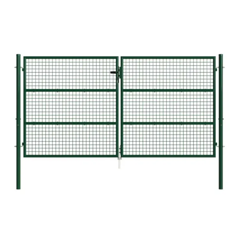 Portail 2 vantaux grillagé 3x1,5m - Maille 50mm - Vert