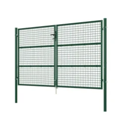 Portail 2 vantaux grillagé 3x1,5m - Maille 50mm - Vert