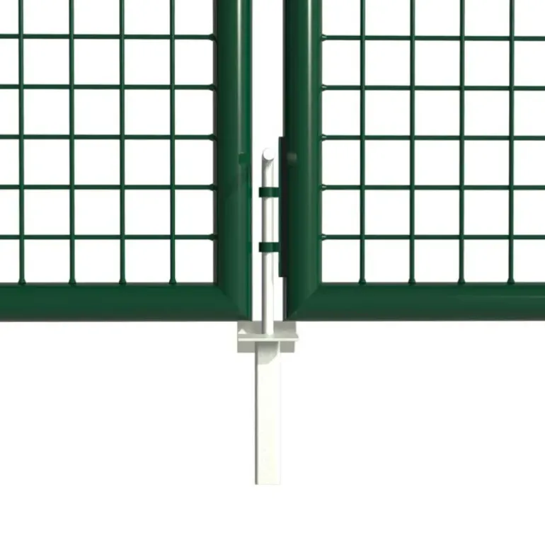 Portail 2 vantaux grillagé 3x1,5m - Maille 50mm - Vert