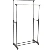 Porte-vêtements réglable en acier inoxydable avec roues - 80 x 42 x 90-160 cm