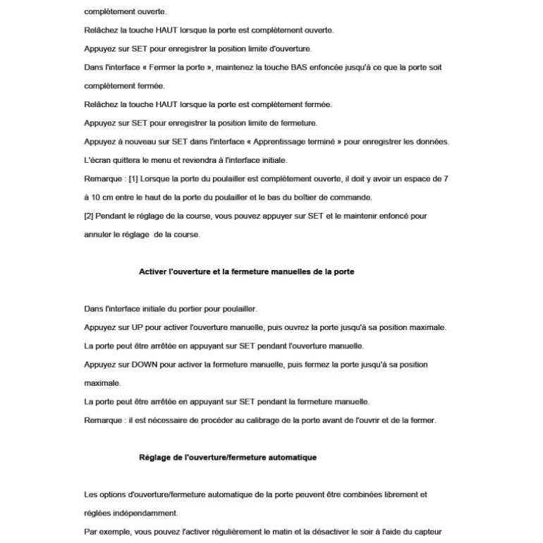 Portier automatique capteur de lumière programmable