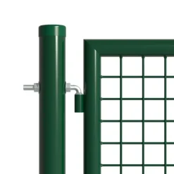 Portillon grillagé 1x1m maille 50mm vert avec serrure et poignées