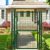 Portillon grillagé 1x1,5m maille 50mm vert avec serrure