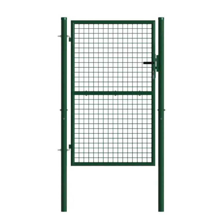 Portillon grillagé 1x1,5m maille 50mm vert avec serrure
