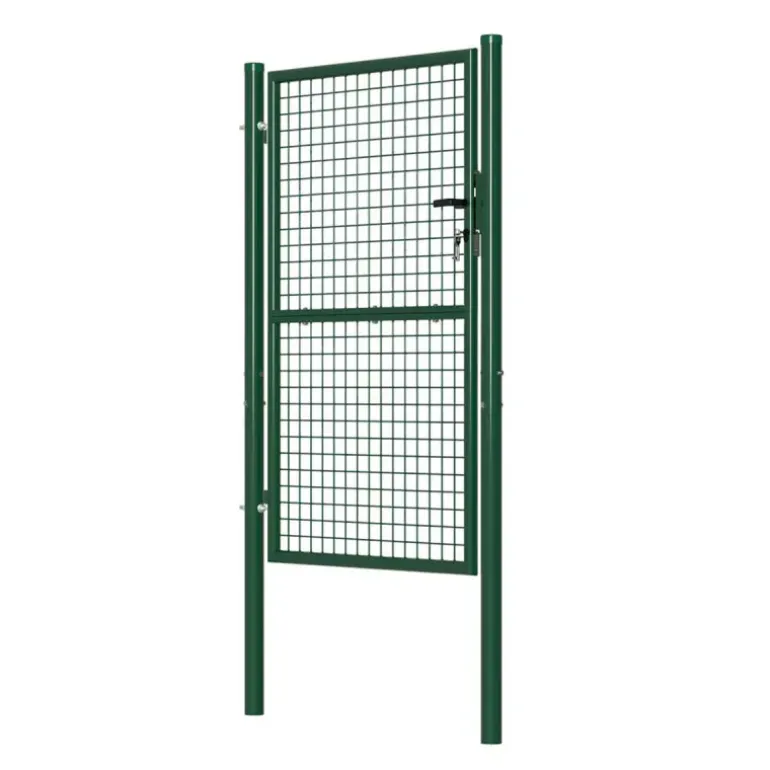 Portillon grillagé 1x1,5m maille 50mm vert avec serrure