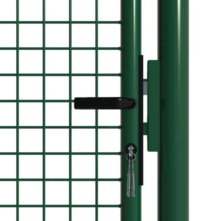 Portillon grillagé 1x1,5m maille 50mm vert avec serrure