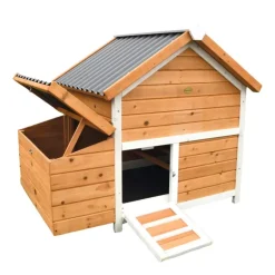 Poulailler bois 3 poules Confort toit plastique 112 x 77 x 92 cm