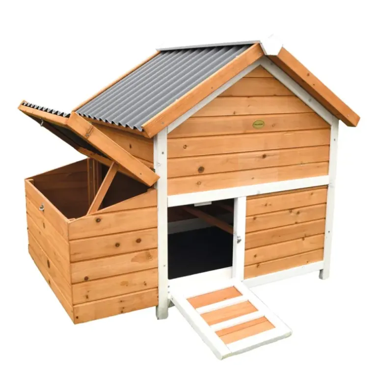 Poulailler bois 3 poules Confort toit plastique 112 x 77 x 92 cm