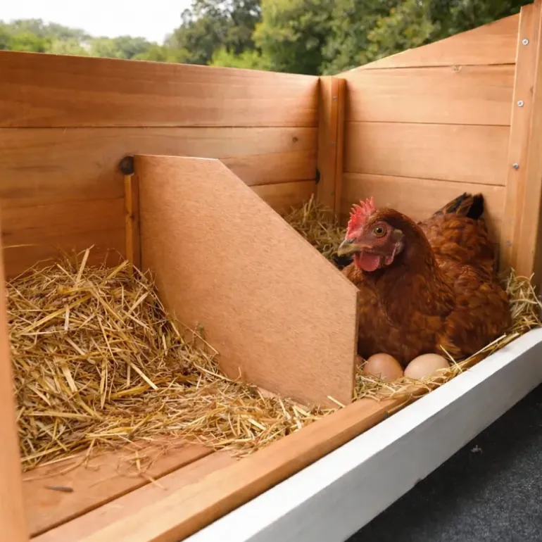 Poulailler bois 3 poules Confort toit plastique 112 x 77 x 92 cm