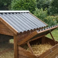 Poulailler bois 3 poules Confort toit plastique 112 x 77 x 92 cm