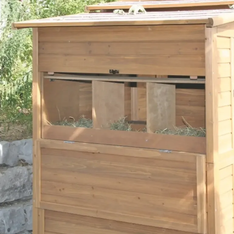 Poulailler Bois 2 étages 10-15 poules 222X115 X200 cm sol PVC