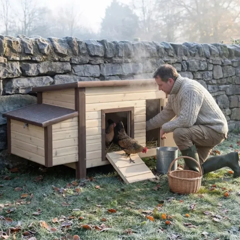 Poulailler chauffant et isolé avec thermostat 3 à 4 poules