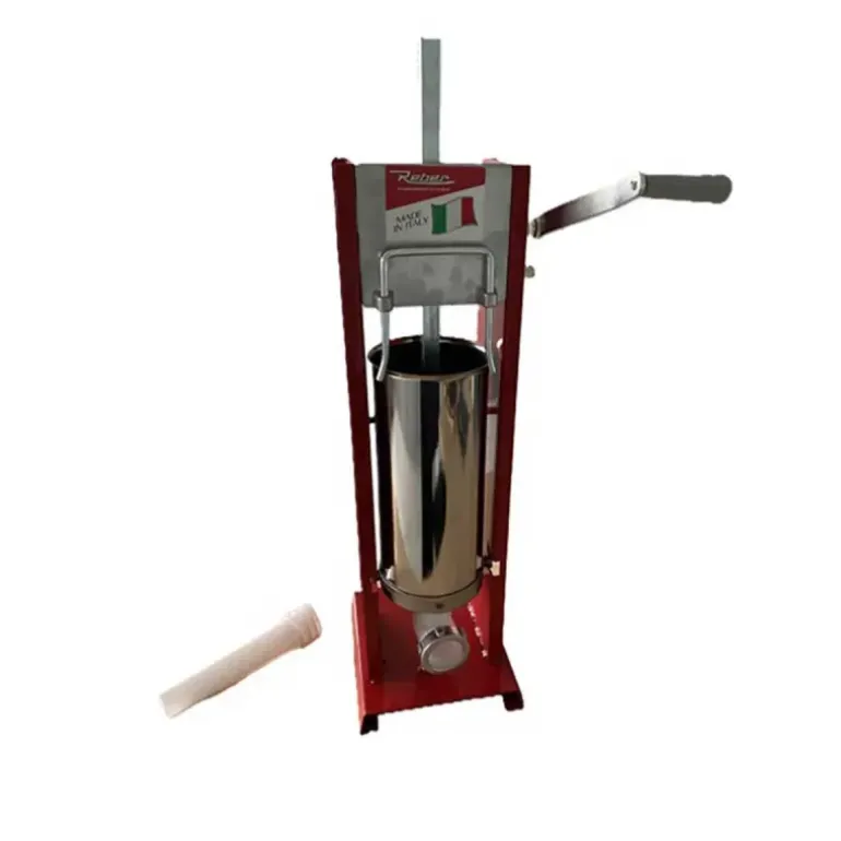 Poussoir à saucisses vertical Reber® 5L - Acier inoxydable - 4 entonnoirs