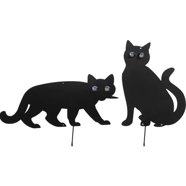 Épouvantails chats pour potager lot de 2