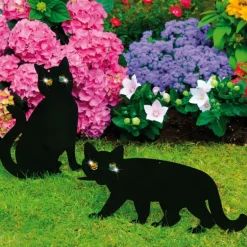 Épouvantails chats pour potager lot de 2
