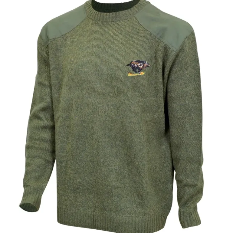 Pull col rond broderie Sanglier Taille S