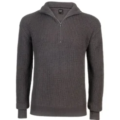 Pull Homme Brandit® Col Camionneur Anthracite - Manches Longues Zippé
