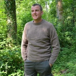 Pull Roanne col rond brun