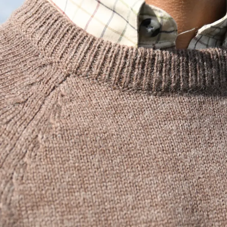 Pull Roanne col rond brun