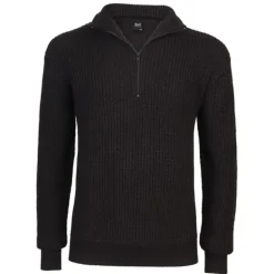 Pull Troyer Noir à Col Camionneur - Brandit® Homme