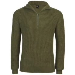 Pull Troyer Olive à Col Camionneur - Brandit® Homme